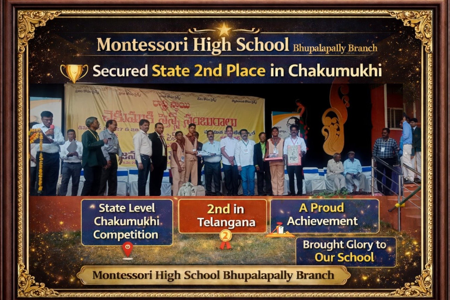State-Level Glory for Montessori High School – Bhupalapally Branch